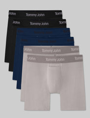 Second Skin Luxe Rib Mid-Length Boxer Brief 6" (6-Pack)